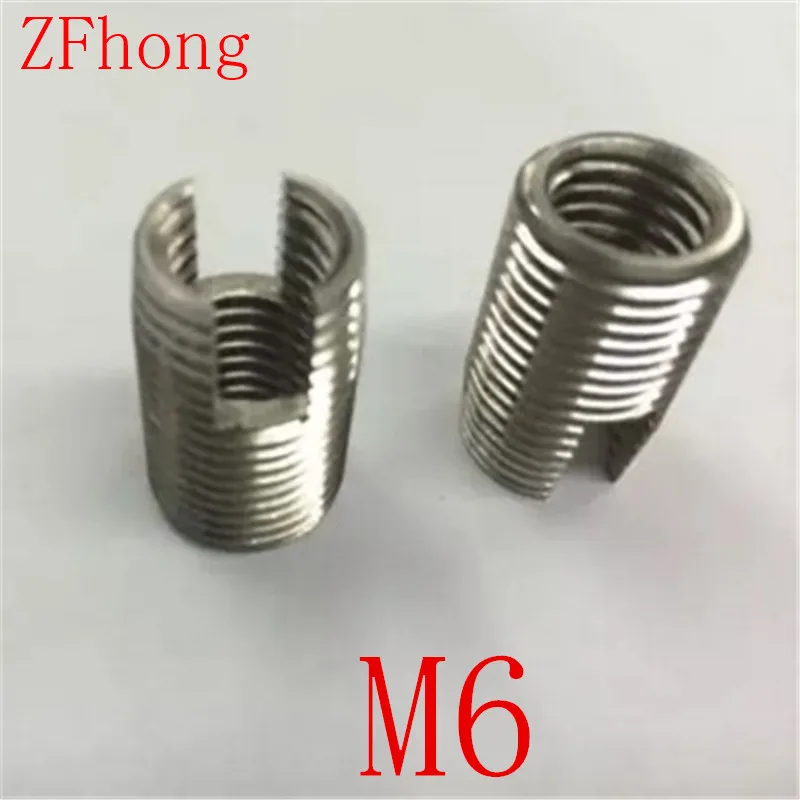 

50pcs M6 Stainless steel 302 slotted self tapping thread insert