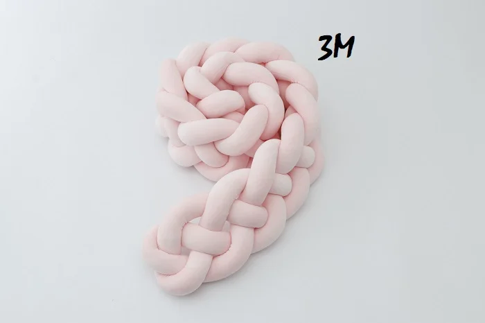 pink 3m Детская кроватка бампер 4 косы ручной работы узел детская кроватка боковая защита детская кроватка бампер для новорожденных Мягкая Плюшевая Игрушка Декор детской комнаты - Цвет: pink 3m