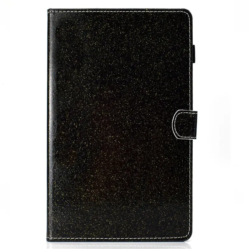 Black Блестящий чехол для samsung Galaxy Tab A A2 10," T590 T595 T597 SM-T590 SM-T595 смарт-чехол Funda Подставка для планшета+ пленка+ ручка - Цвет: Black