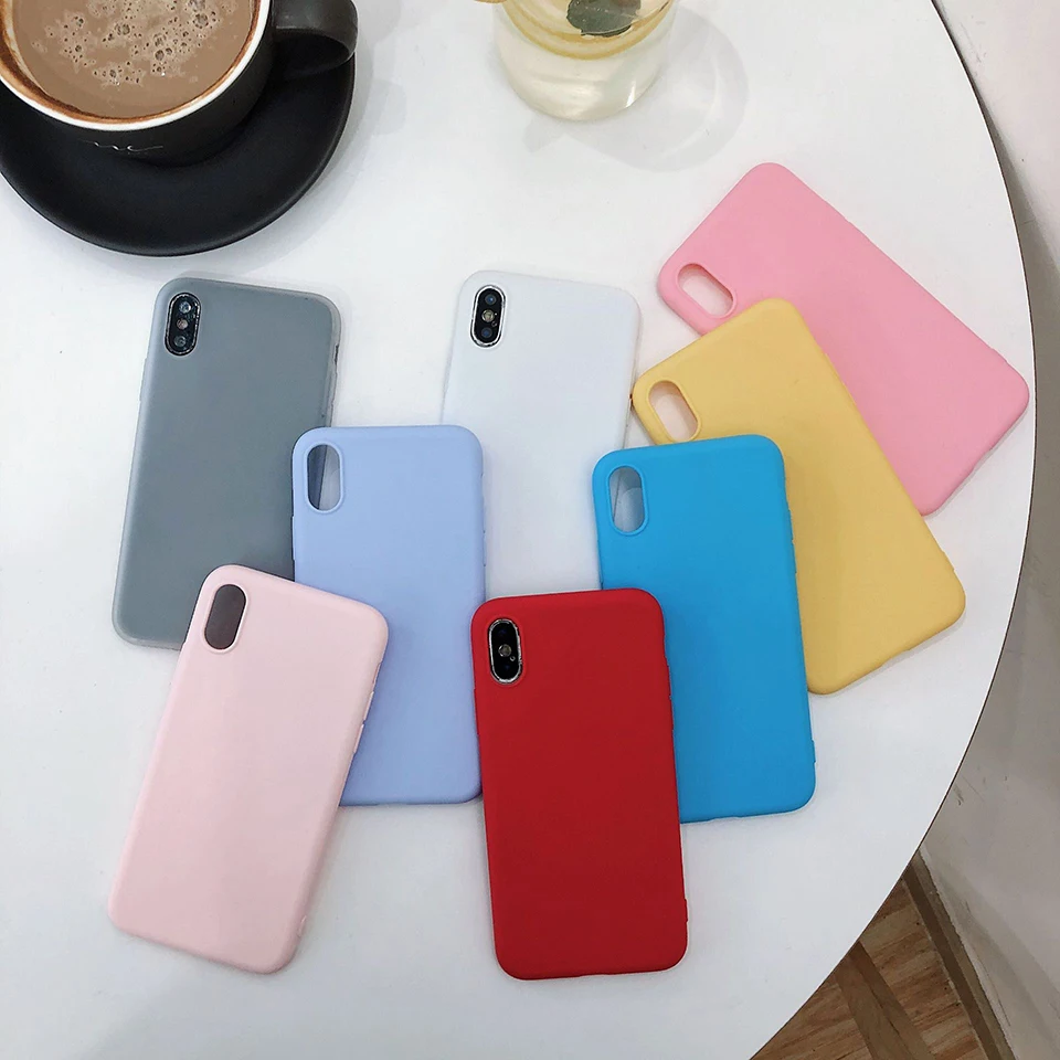 Роскошный мягкий матовый цветной чехол на для Apple iPhone 7 Plus 8 6 6s x xs 5 5S se