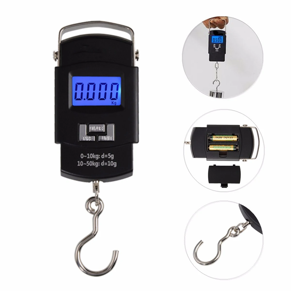 

Digital Scale Hanging Hook 50KG/5g LCD Screen Backlight Electronic Handle Pocket Luggage Scale Portable Weight Balanza Scales