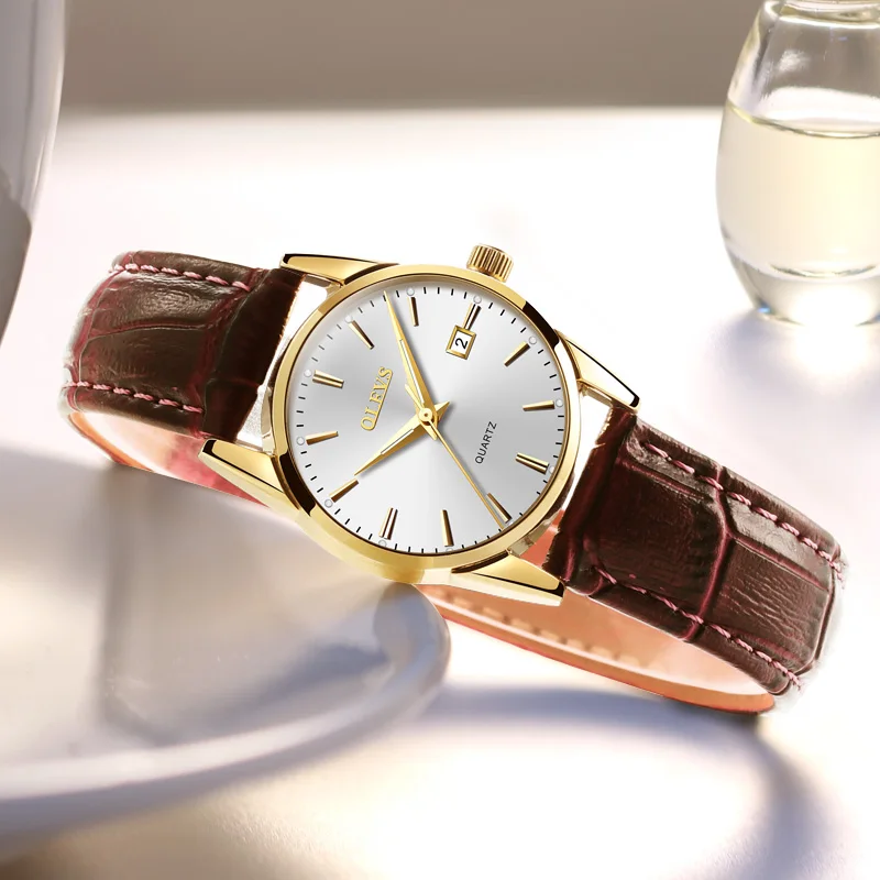 Relojes mujer OLEVS роскошные Брендовые женские часы для медсестры кожаные спортивные
