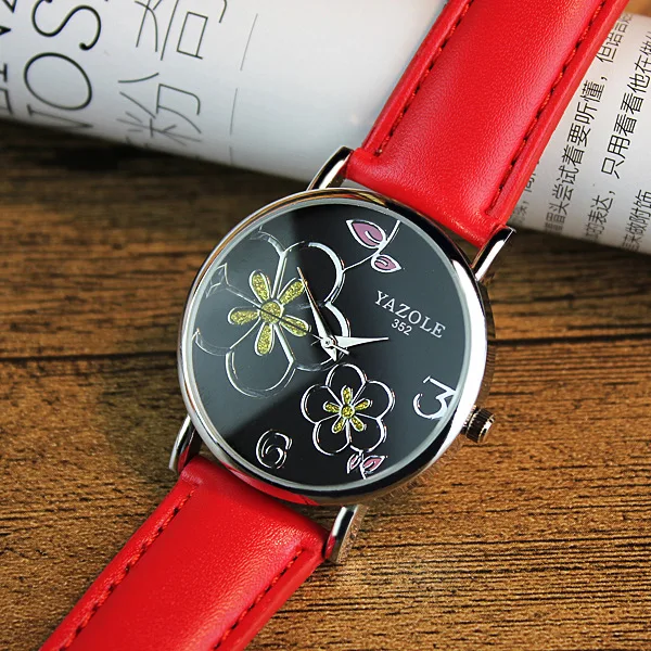 Женские кварцевые часы повседневные с цветком | Наручные