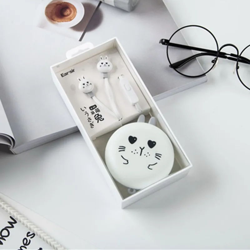 CHICLITS High Quality Lovely Cartoon Rabbit Earphones Stereo Music Universal Earplugs For OPPO VIVO Mp3 Player fone de ouvido |