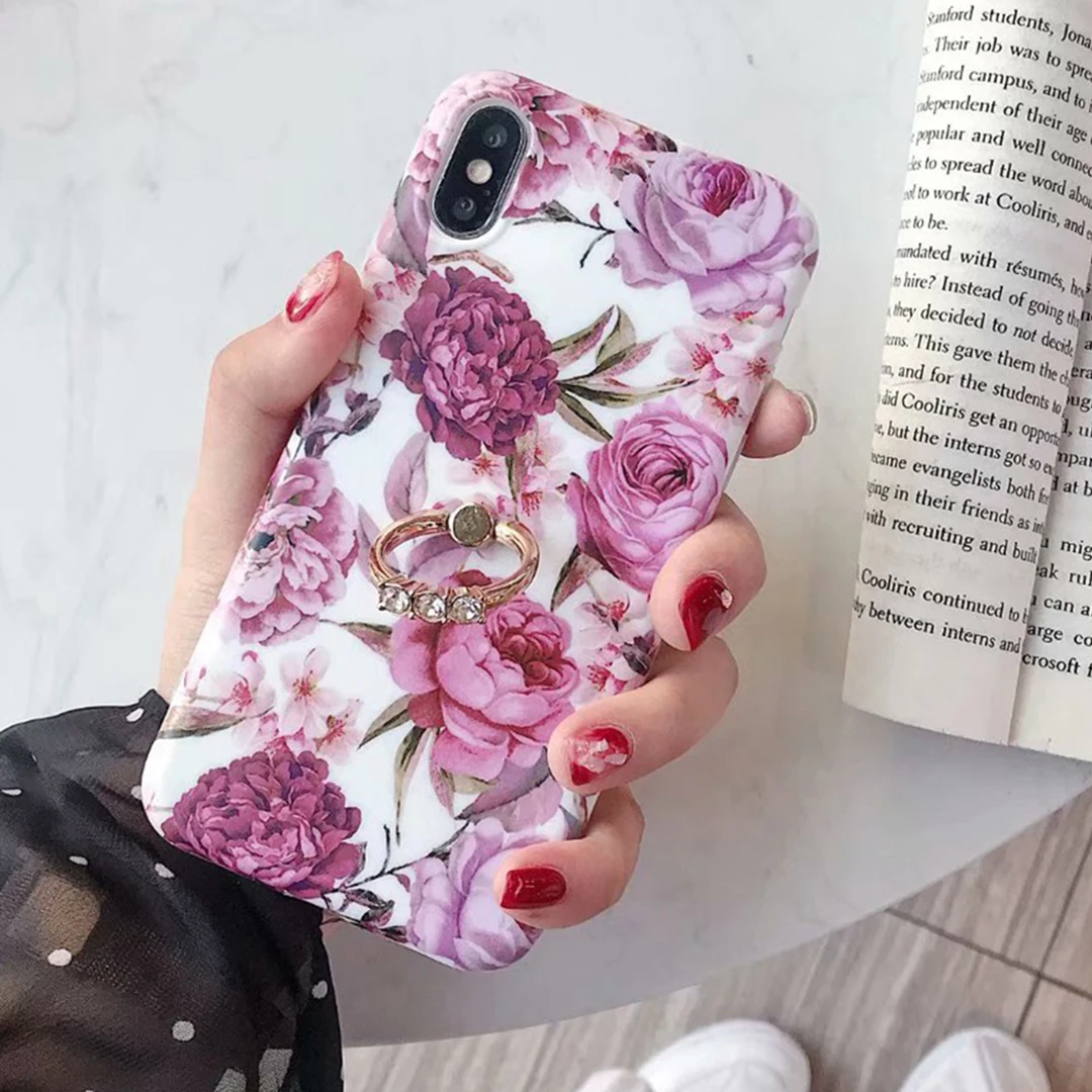 Чехол накладка с кольцом на палец для iPhone X XS MAX XR 6 6S 7 8 Plus|Бамперы| |