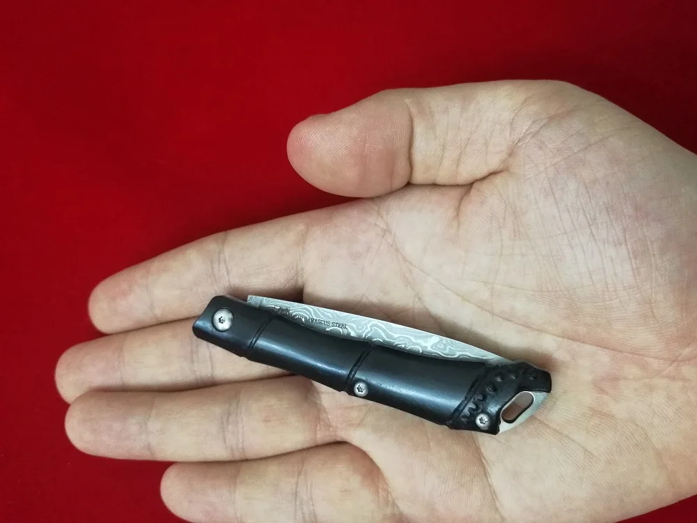 Фирма jonnyjamie UK PEN1 карманный нож складное лезвие VG10 Дамасская сталь с черной эбеновой ручкой резьба по дереву мини EDC нож s