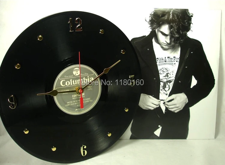 Виниловые пластинки уолл-музыкальный ноты настенные часы Творческий мода