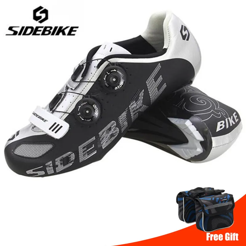 add bag Sidebike/Обувь для шоссейного велоспорта; комплект с педалью; коллекция года; обувь для шоссейного велосипеда; мужские самозакрывающиеся дышащие профессиональные кроссовки для гоночного велосипеда - Цвет: add bag