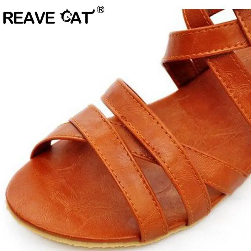 Женские сандалии гладиаторы на танкетке REAVE CAT летние элегантные модные