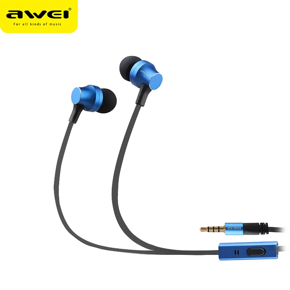 Awei Handsfree Headset Earphone Wired Headphone Head For In Ear Phone Bud Computer PC Earbud In-Ear Earpiece Auricular Handfree |