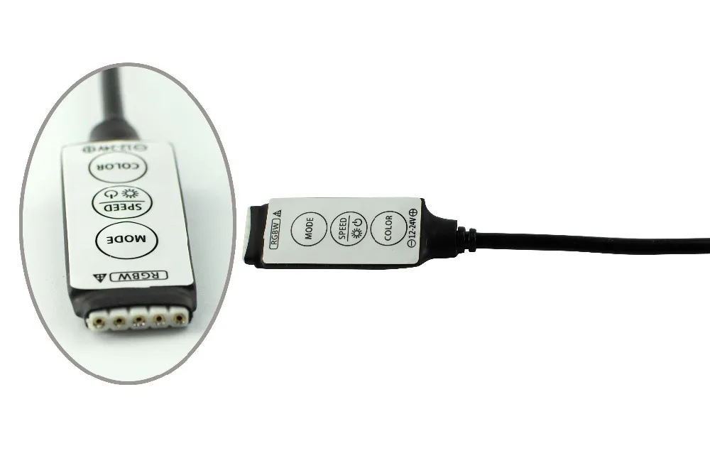 DC12V 3 ключа Мини RGBW светодиодный контроллер Диммер с блоком питания постоянного