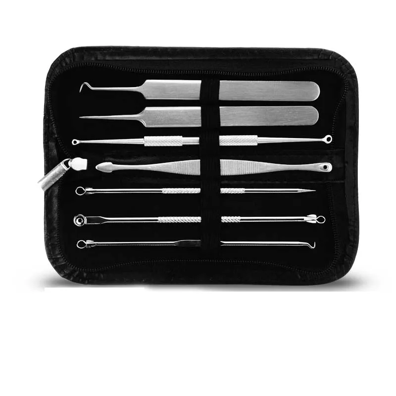 7 шт. набор инструментов для удаления черных точек|tweezers acne|needle acnefacial kit |