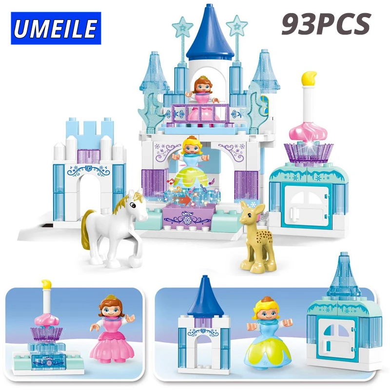 UMEILE 93 шт. Снежный замок принцесса блок девушка дом кирпич Diy животное набор