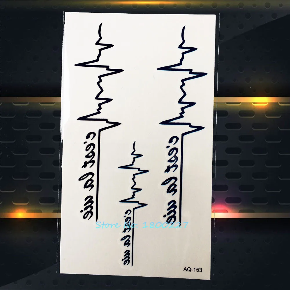 1 шт. водостойкие наклейки на временную татуировку ЭКГ в стиле летние женские