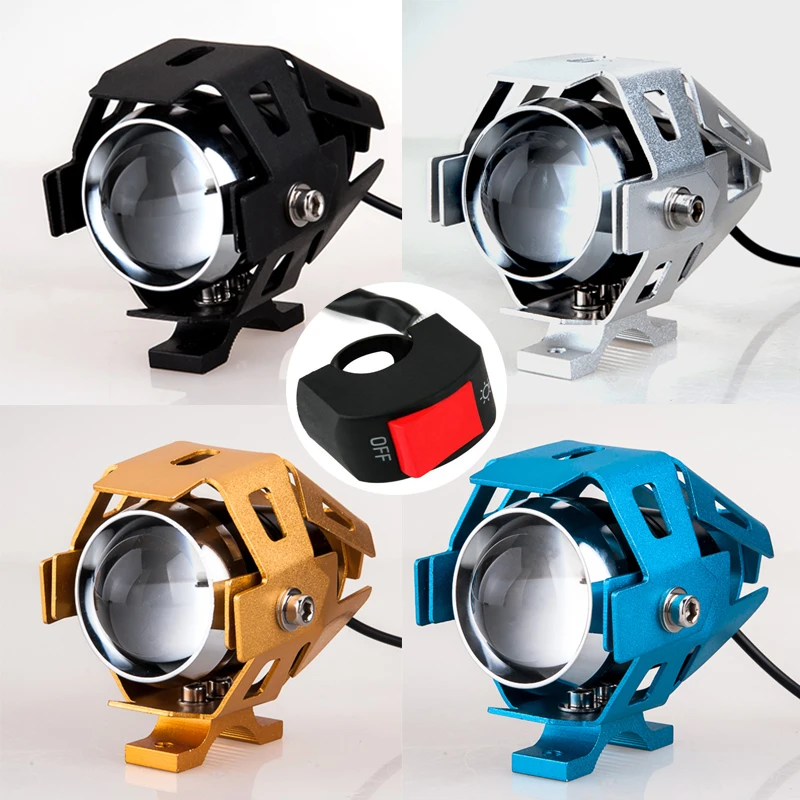 2 шт. Светодиодный прожектор DC12 60V с CREE U5 светодиодный чип 3 режима для мотоцикла