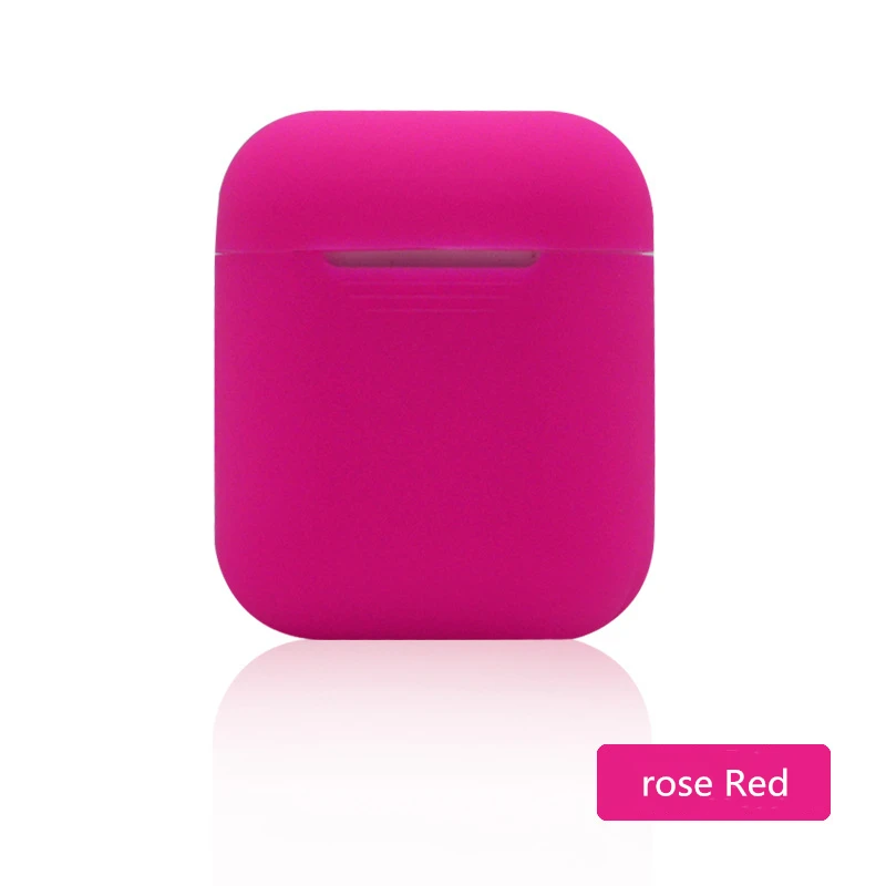 rose red Чехол для airpods, защита от пыли, аксессуары, силиконовый чехол для iphone airpods, чистый/кожа, TPU, 17 цветов, беспроводные наушники airpods - Цвет: rose red