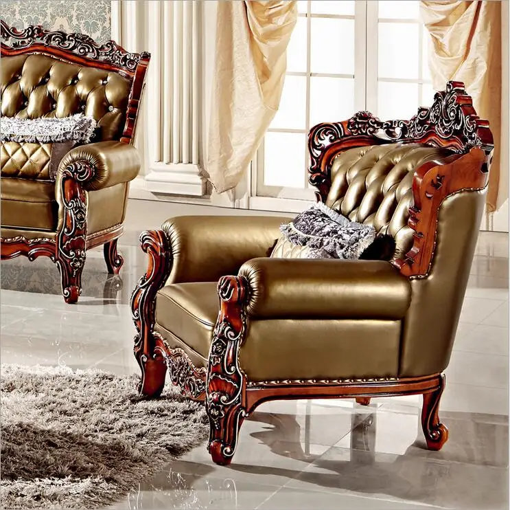 Высококачественный европейский античный диван для гостиной комплект мебели из