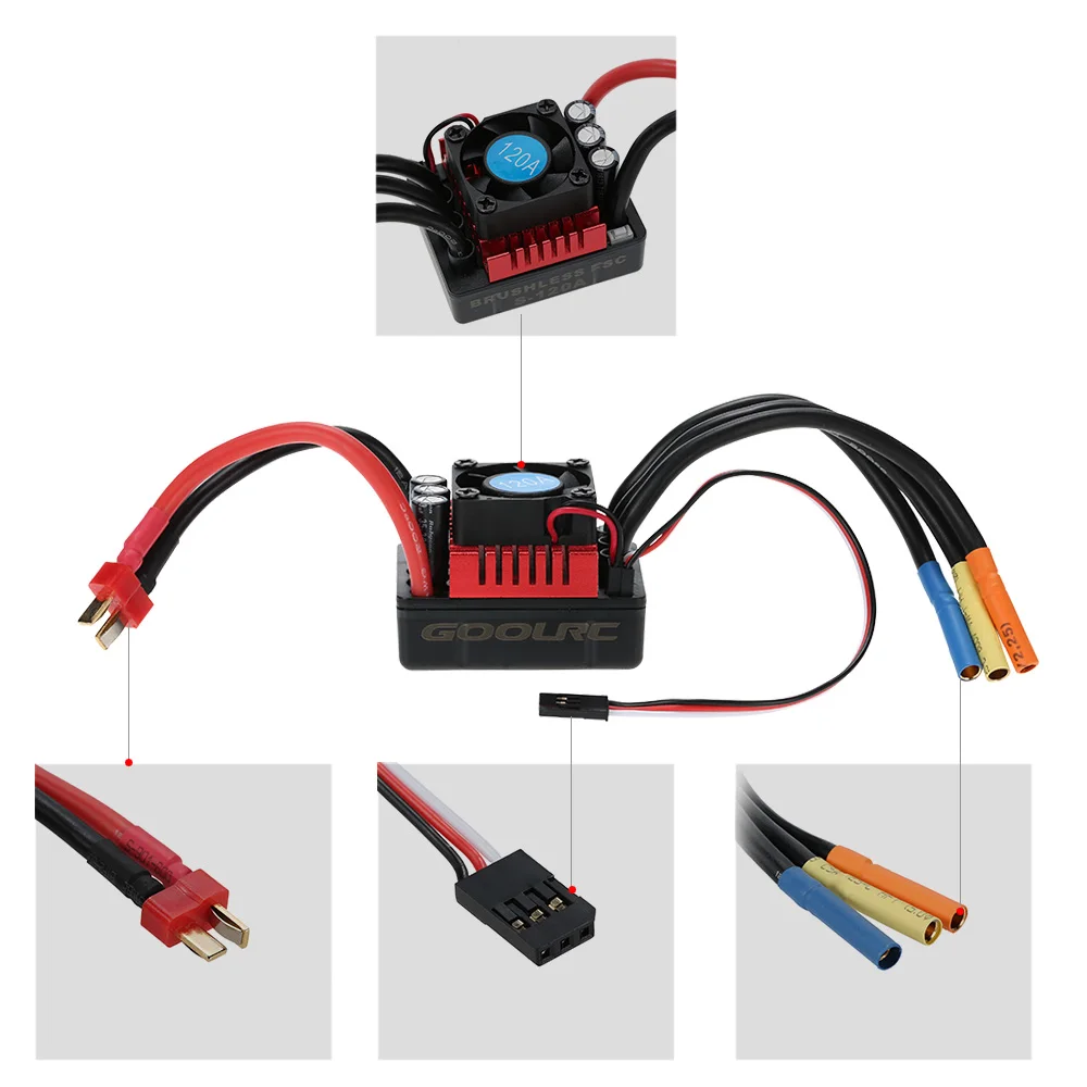 GoolRC S- 120A 80A бесщеточный ESC электрический регулятор скорости с 6 1 V/3A SBEC для 1/8 RC