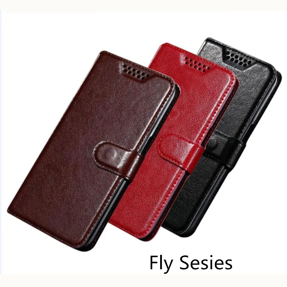 Чехлы бумажники для Fly FS517 FS518 FS523 FS524 кожаный чехол из искусственной кожи ретро
