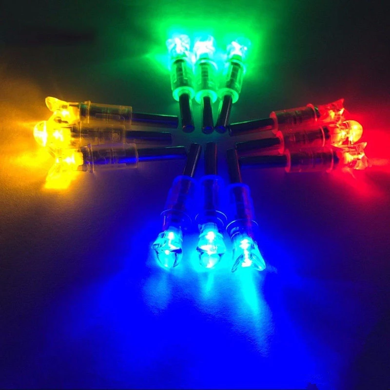 

3pcs Lighted LED Crossbow Arrow Nocks for Crossbow Bolts ID 7.6mm Hunting Arrows Half Moon Nocks Four Color to Choose