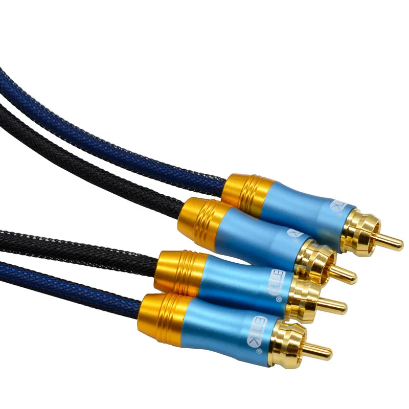 Стереокабель EMK 2RCA коаксиальный аудиокабель с внешним диаметром 10 мм на штекер