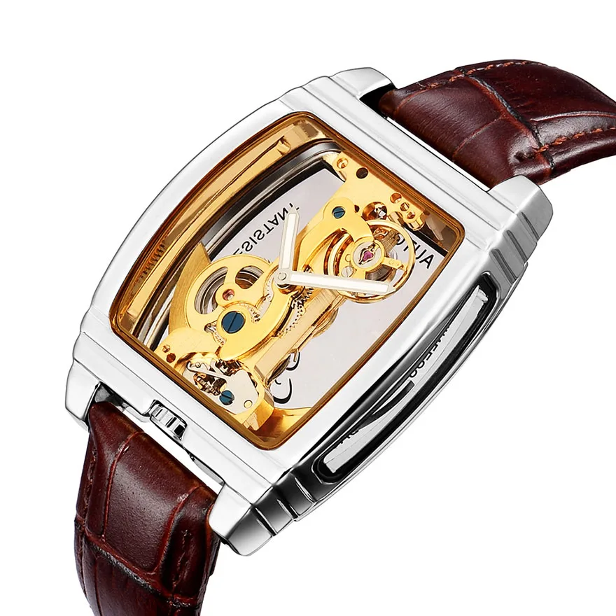 Mechanical watch 7 Мужские автоматические механические часы с прозрачным циферблатом, турбийон, стимпанк, скелет, роскошная Экипировка, самовзводные турбийон, мужские часы, Reloj - Цвет: Mechanical watch 7