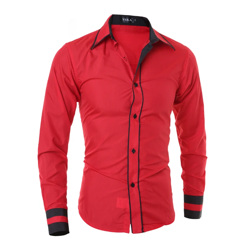 2018 новые брендовые ленты манжеты модные контрастные цвета мужские рубашки с