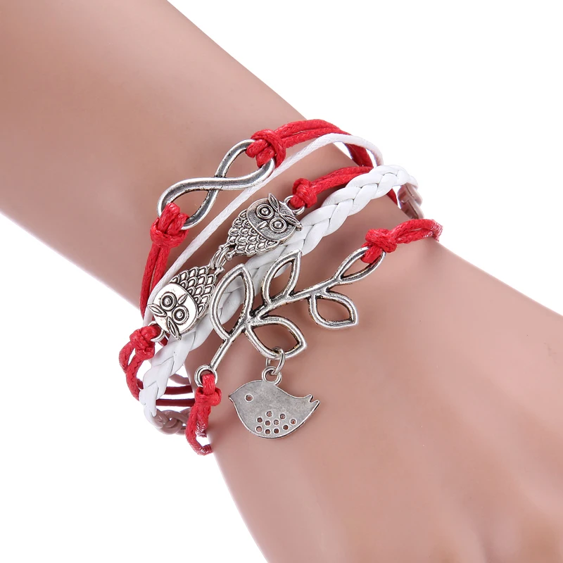 Браслет с шармами в виде совы и птиц|bracelets for|charm braceletcharm bracelets for women |