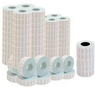 

[ Fly Eagle ] 80 Rolls 40000Pcs White Red Line Tags Labels Refill MX-5500 Gun Price Sticker