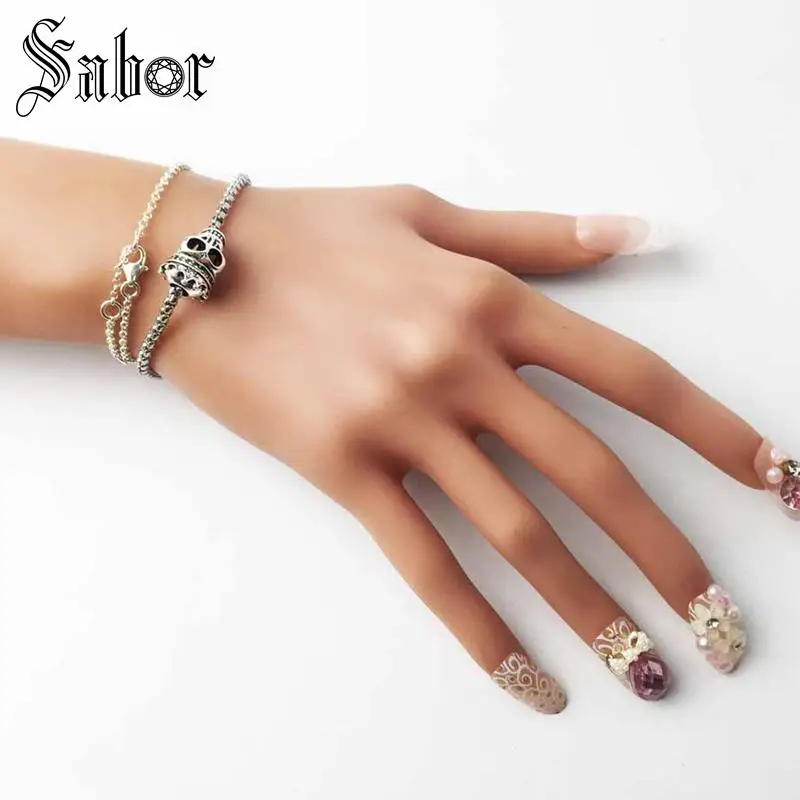 Посеребренные бусины в виде черепа королевы Европейские Бусины сделай сам из