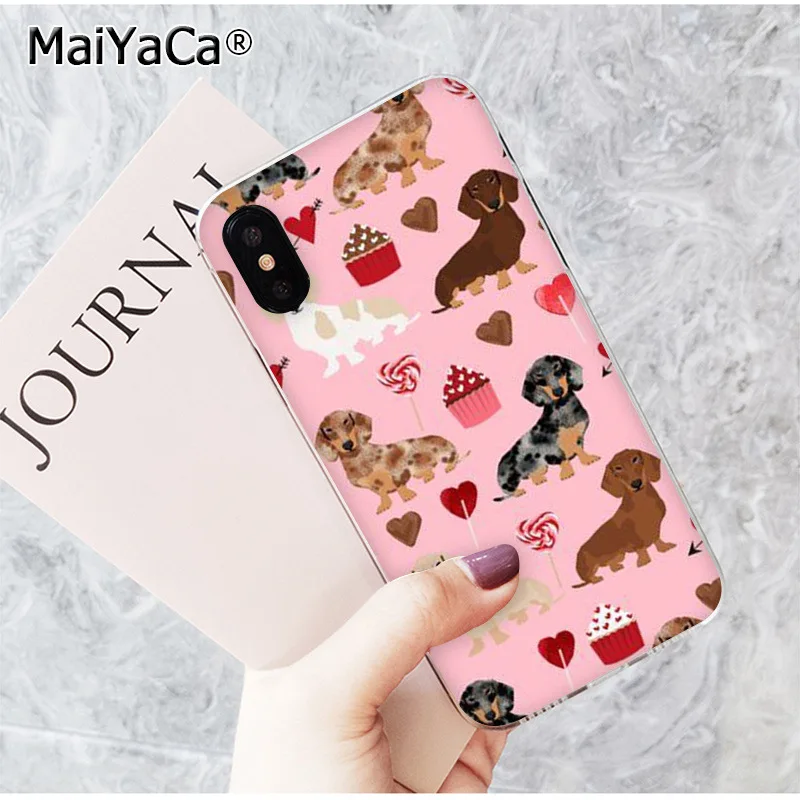 MaiYaCa Такса Doxie Цветок Собака Щенок чехол для телефона Apple iphone 11 pro 8 7 66S Plus X XS MAX 5S SE XR |