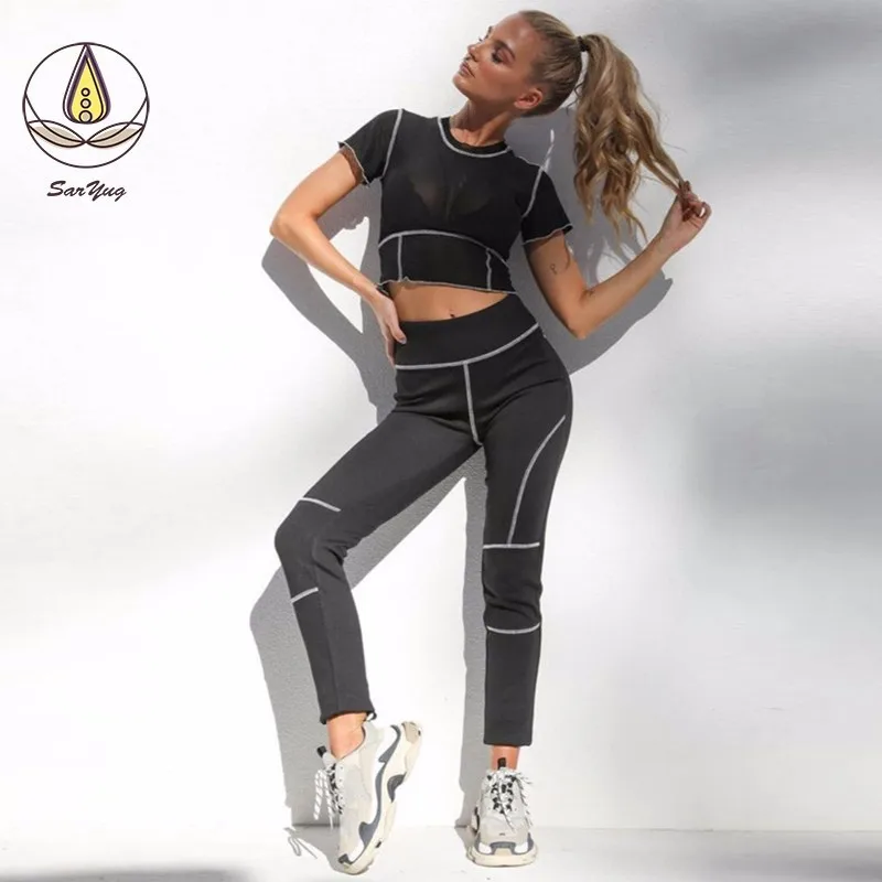 Новинка 2 шт. женский спортивный жилет для йоги леггинсы спортивные штаны одежда