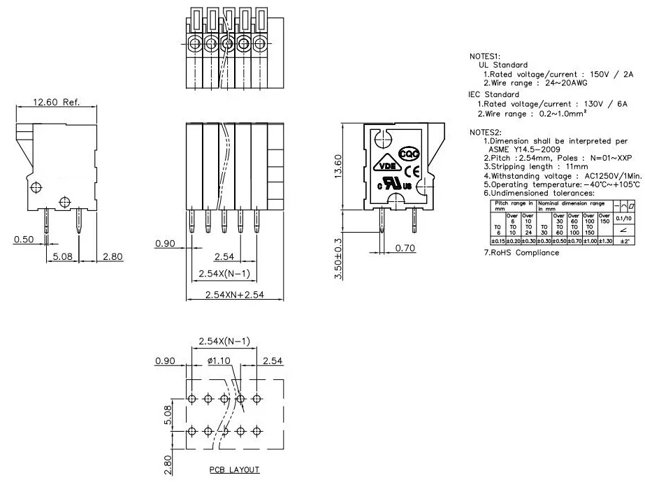 KF141V 2,54 2P~ 12PIN PCB Пружинные клеммные блоки DG141V 2,54 мм 2PIN~ 12PIN FFKDS/V-2.54 1791813 Феникс контакт DEGSON KEFA