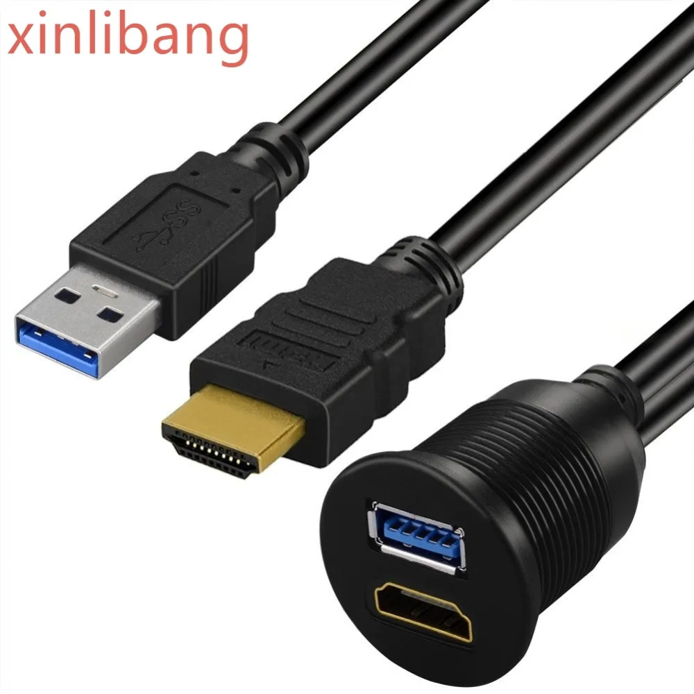 Удлинитель с USB 3 0 и HDMI на + USB3.0 AUX водонепроницаемый автомобильный кабель для