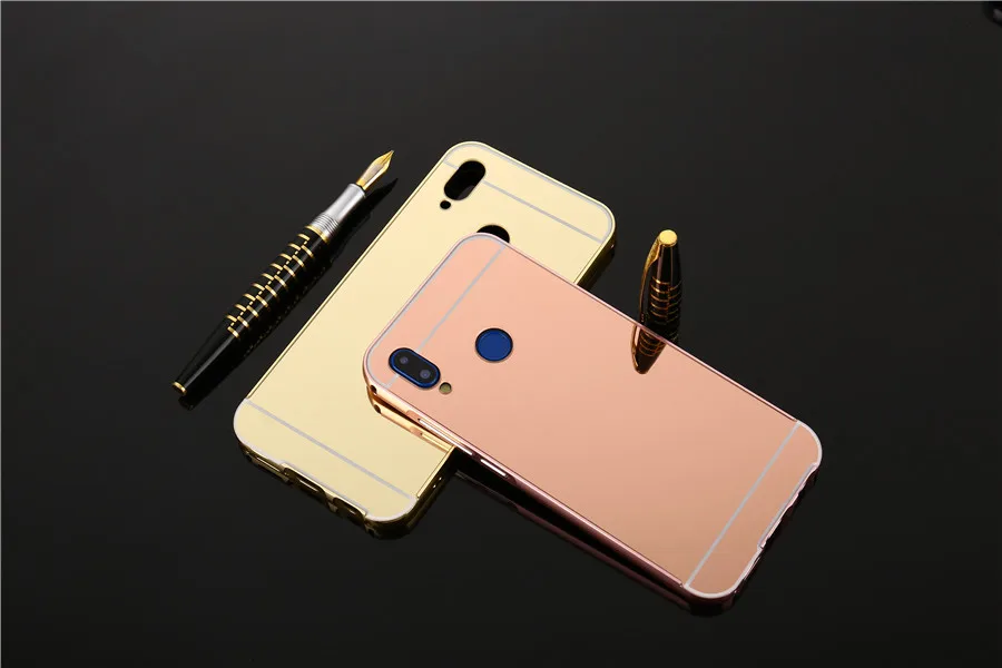 Модные Роскошные зеркальные Чехлы цвета розового золота для Huawei P20 Lite