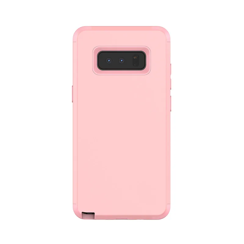 Samsung s9 Plus note8 Plain Color PU Soft Silicone Hard PC 360 Degree Shockproof Hybrid Armor 3-Layers Full-Body Protection Case |