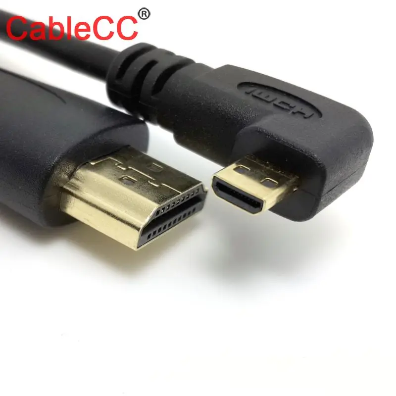 

Jimier CY Cable Micro HDMI Right Angled 90 Degree to HDMI Male HDTV Cable 50cm for Cell Phone & Tablet