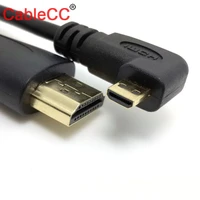 jimier cy cable micro hdmi right angled 90 degree to hdmi male hdtv cable 50cm for cell phone tablet