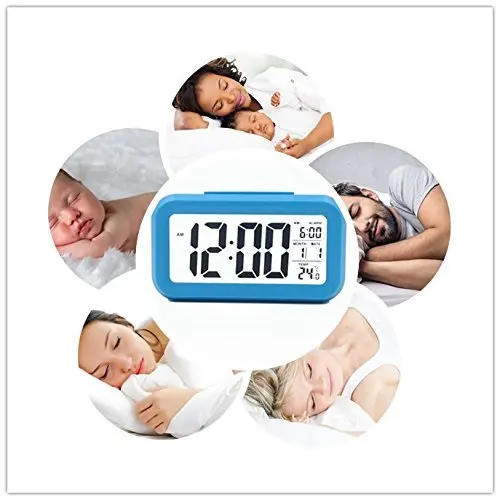 Цифровой Будильник Большой HD Дисплей Повтор Умный Мягкий Свет Прогрессивная