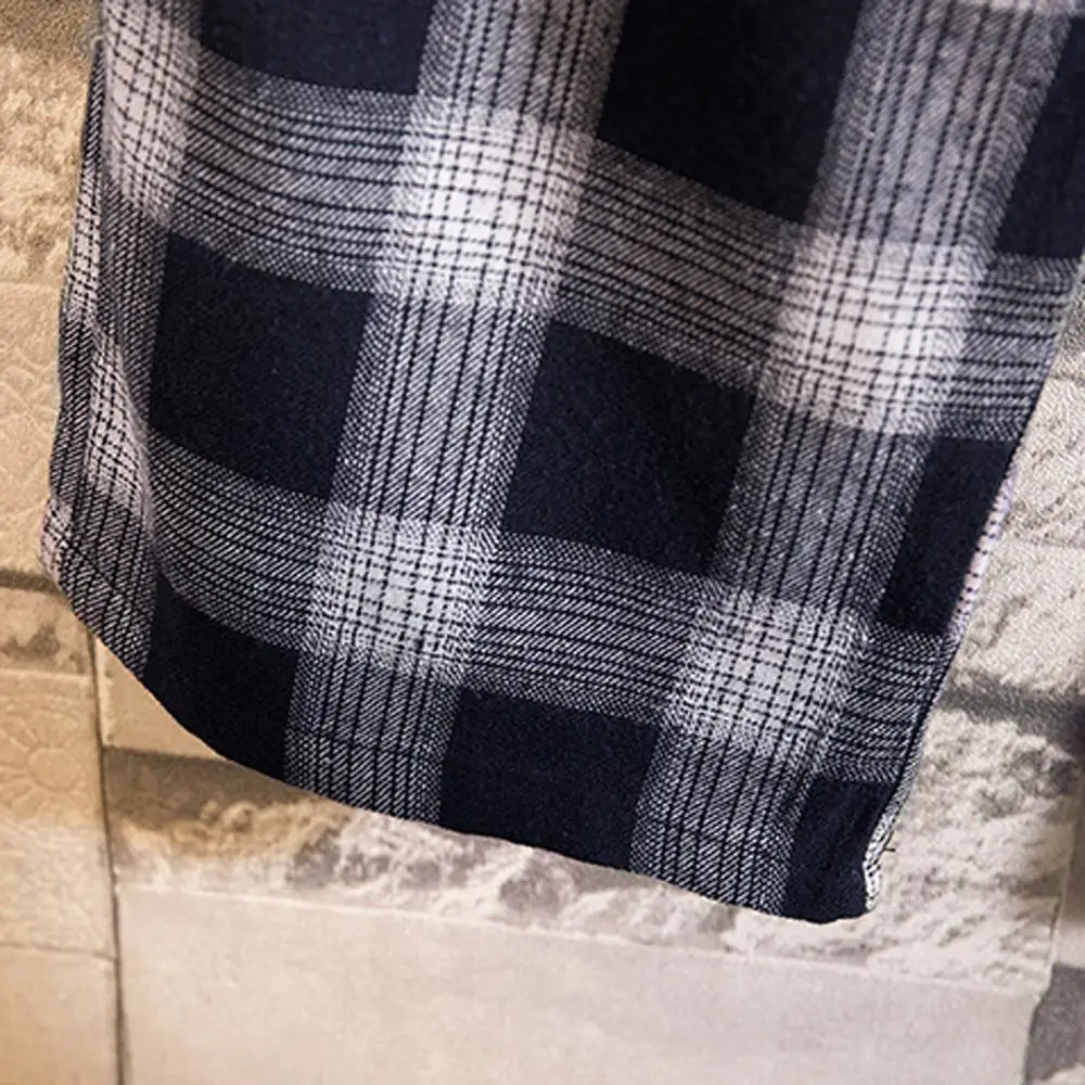

Summer New Soft Pants Fashion Casual Loose Plaid Couple Models House Trousers Male Female Lovers Men Women Black White Long Cool