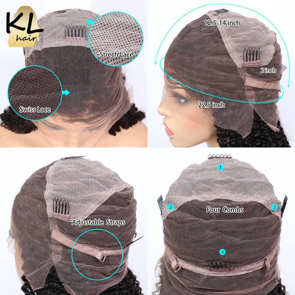 Full Lace натуральные волосы парики для черный Для женщин бразильский Волосы remy