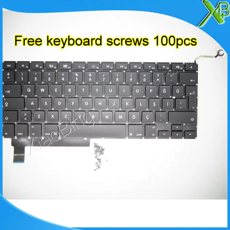 

Brand New For MacBook Pro 15.4" A1286 TR Turkish Turkey keyboard+100pcs keyboard screws 2009-2012 Years