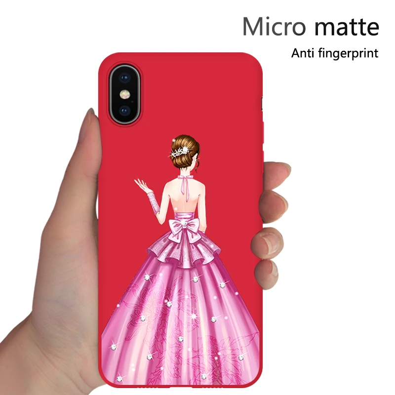 Женский чехол EiiMoo для iPhone 8 7 6s 6 Plus силиконовый мягкий чехол-накладка X XR XS Max