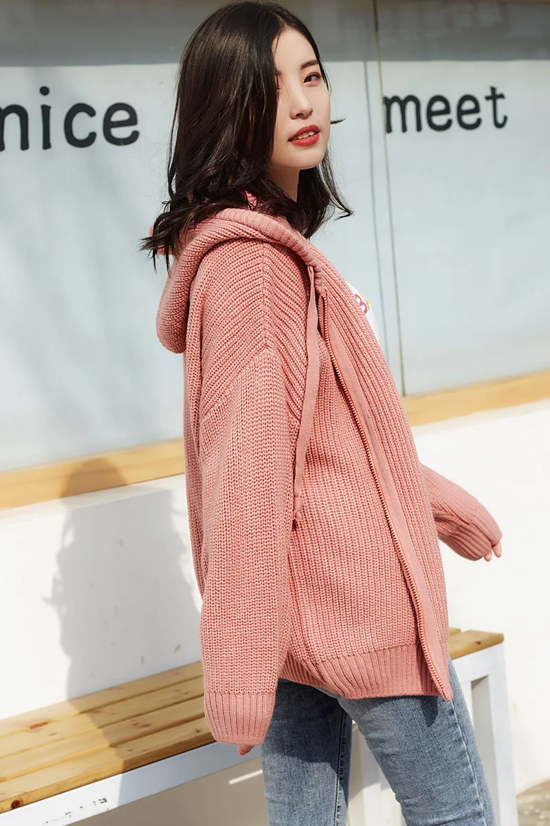 Cashmere Sweater Cap And Guard Women's Spring Autumn Long Sleeve Wool Thicker Jacket Zipper Cardigan Casual Sport |