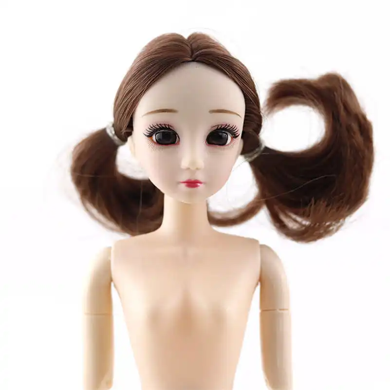 1/6 30 см BJD куклы 3D глаза 20 суставов подвижное обнаженное тело DIY прямые золотисто-каштановые волосы женские тела кукла игрушка - Цвет: As picture