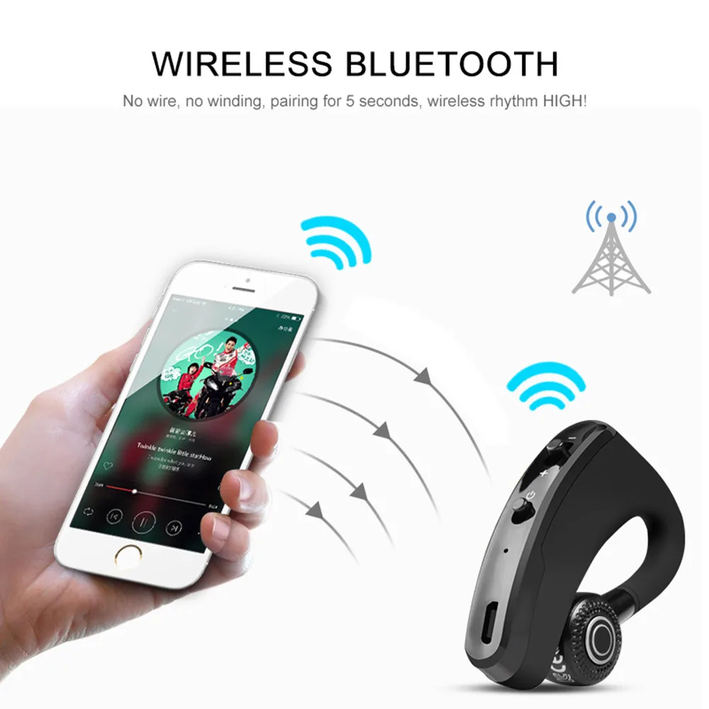 JQAIQ Handsfree Беспроводные Bluetooth наушники с шумоподавлением Бизнес Беспроводная