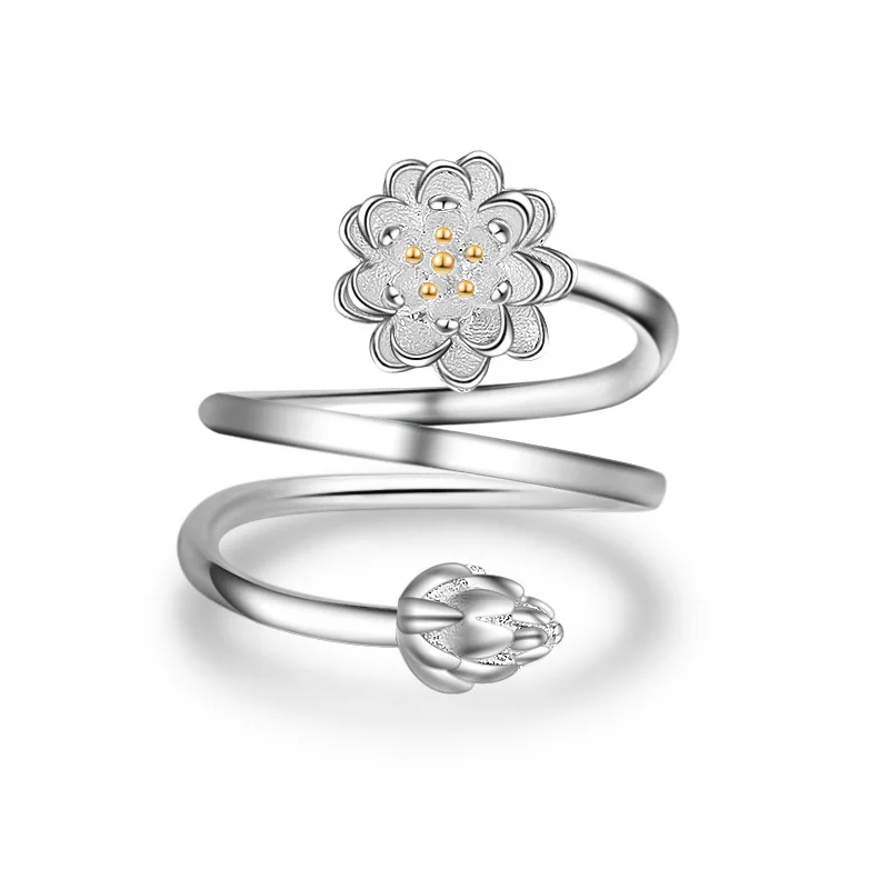 

Hot sell fashion little flower female birthday gift ring 925 sterling silver ladies`finger rings jewelry drop shipping cheap