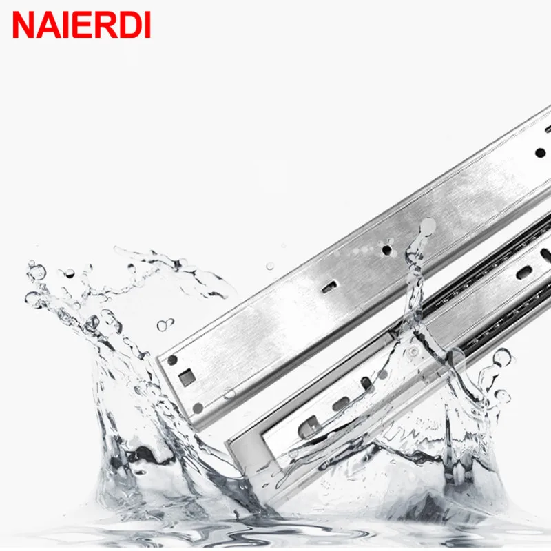 NAIERDI 10 &quot 22&quot из нержавеющей стали шкаф слайды мягкие закрытые три секции ящика