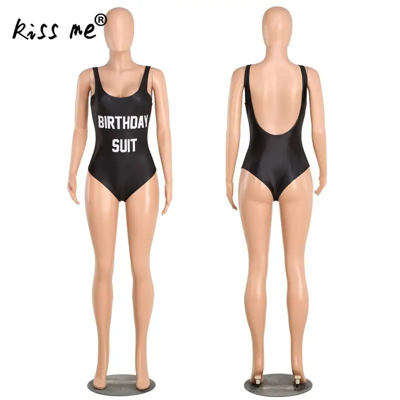 2017 Женский сексуальный купальник костюм для дня рождения Цельный черный