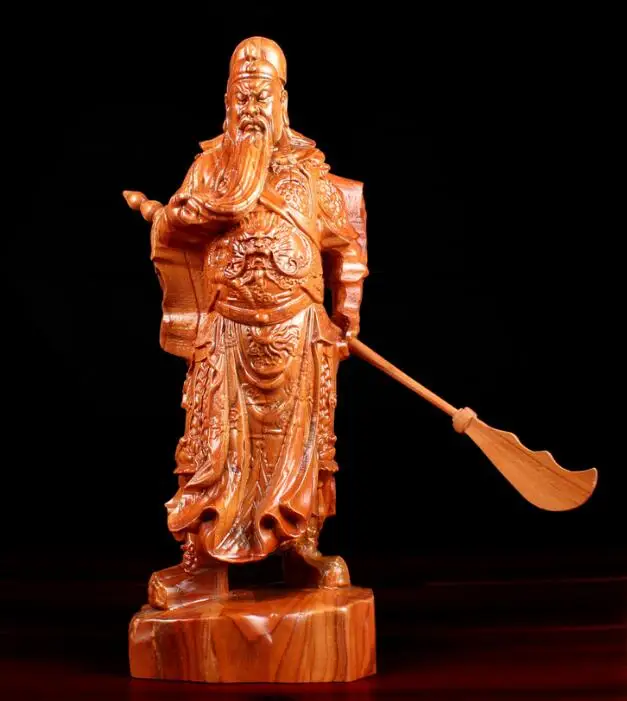 

Резьба по дереву из натурального персика, большая статуя Будды Taomu Guan Gong Pian выше, открытые поделки, украшения для бизнеса Wang